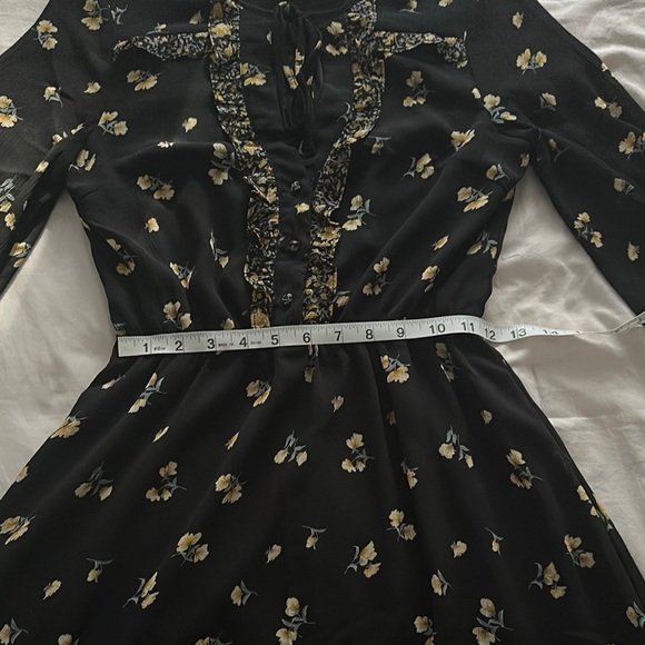 Lulu's Black Dress with Yellow Floral Accents - Picture 4 of 6